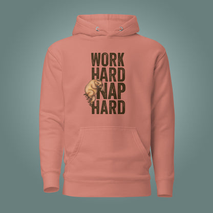 Work Hard, Nap Hard - Unisex Cotton Blend Hoodie
