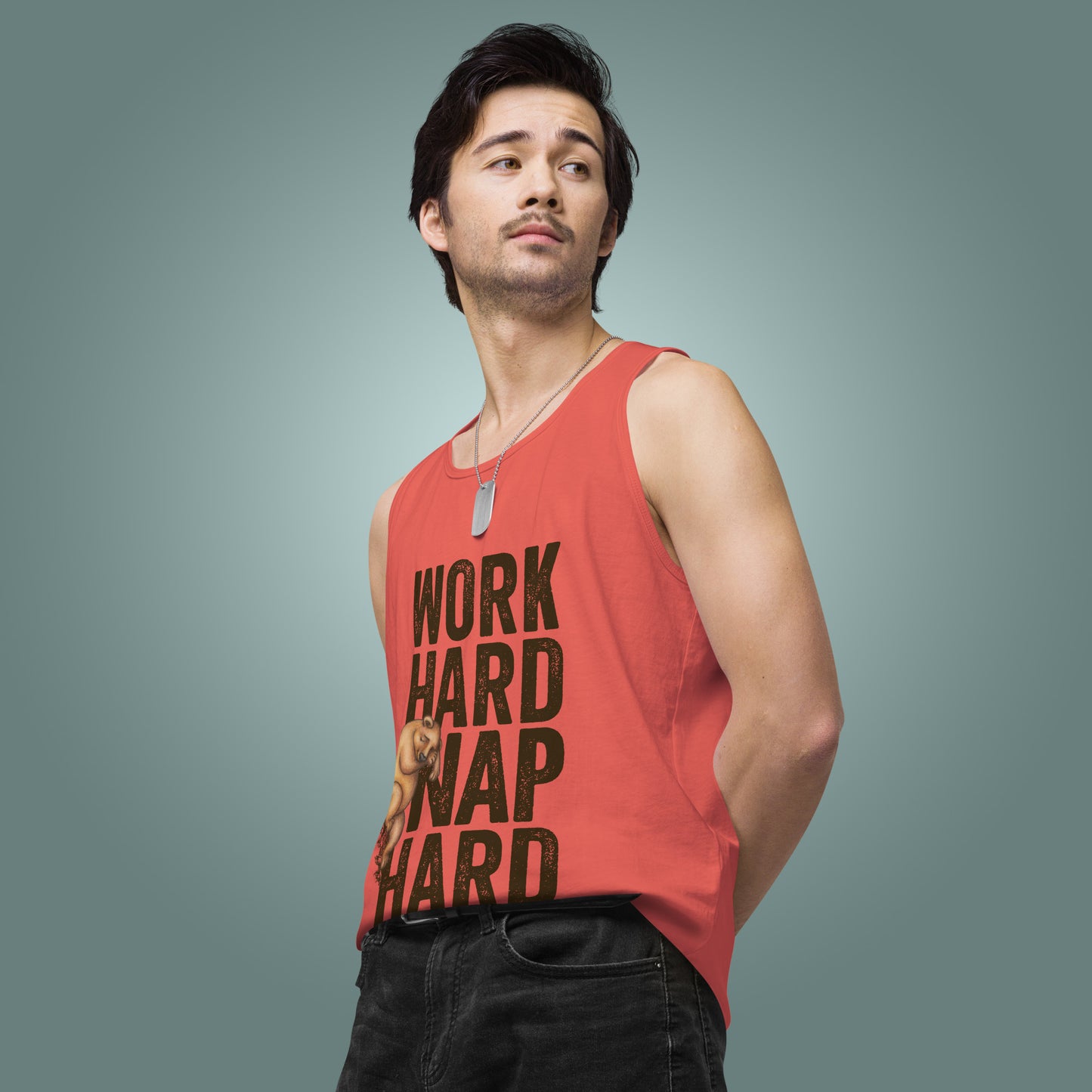 Work Hard, Nap Hard - Men’s Wide Neck Cotton Tank Top