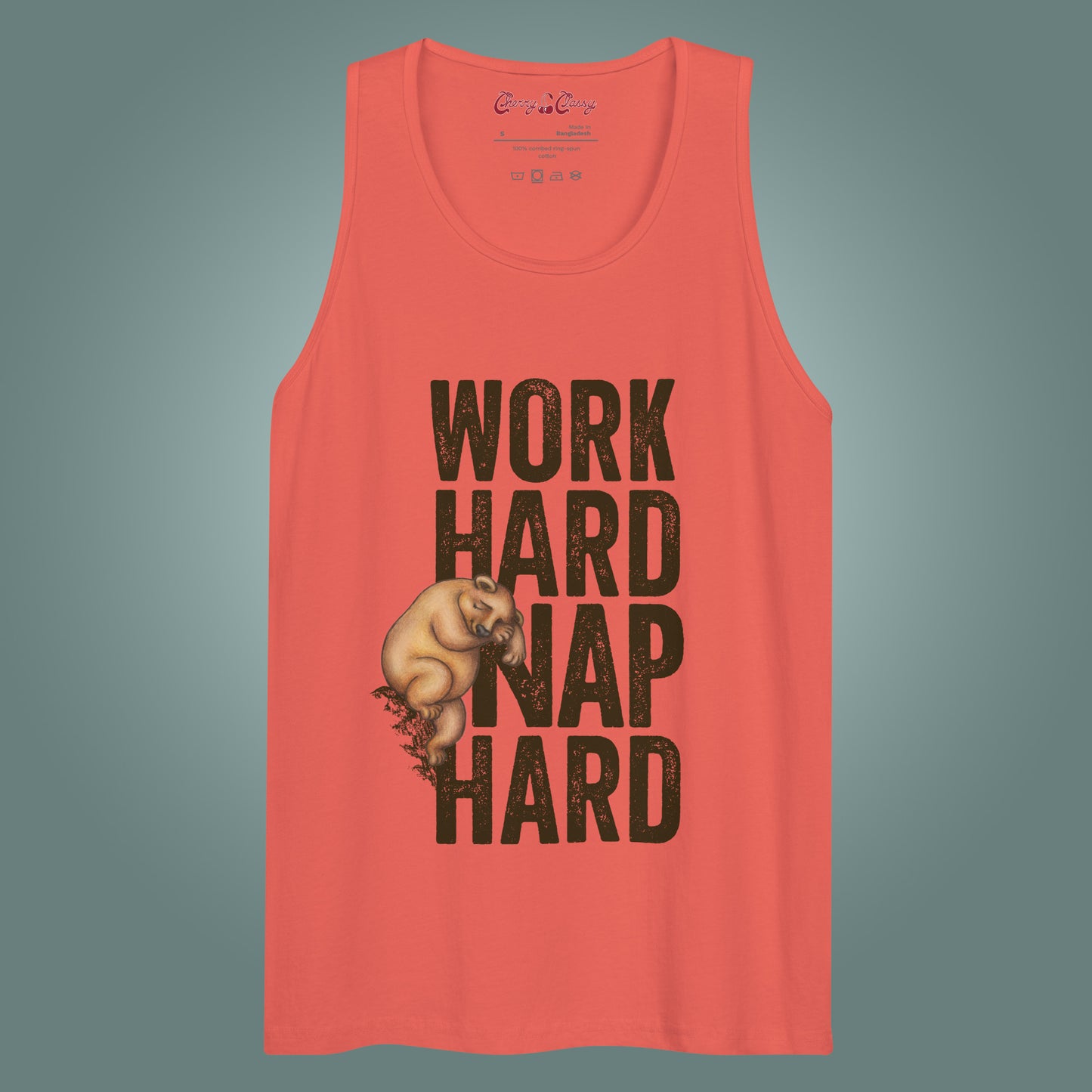 Work Hard, Nap Hard - Men’s Wide Neck Cotton Tank Top