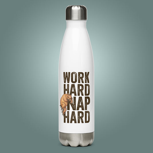 Work Hard, Nap Hard - Stainless Steel Water Bottle