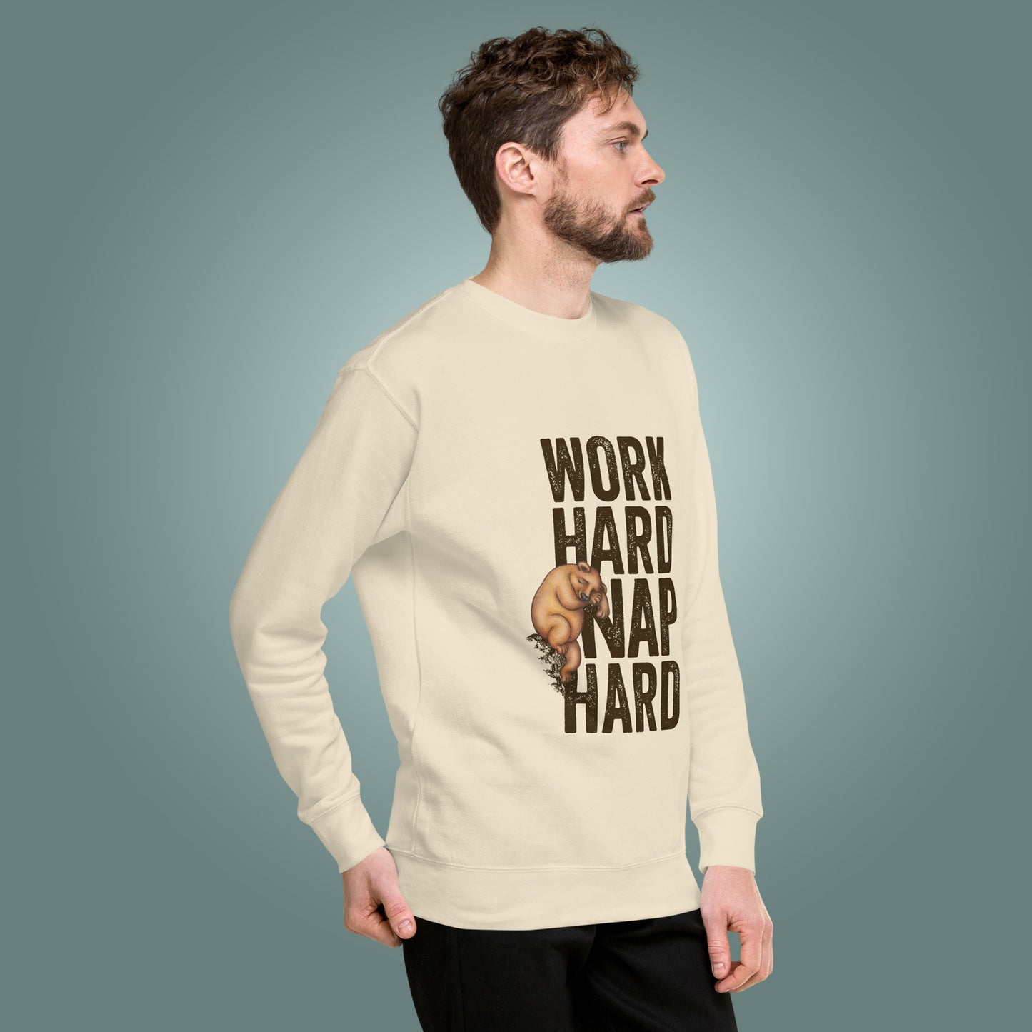 Work Hard, Nap Hard - Unisex Premium Cotton Blend Sweatshirt