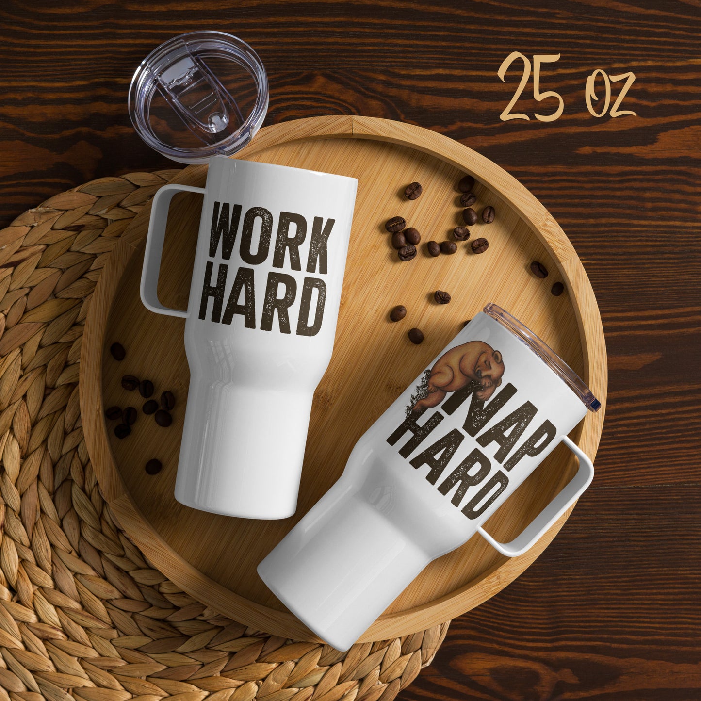 Work Hard, Nap Hard - Stainless Steel Travel Mug