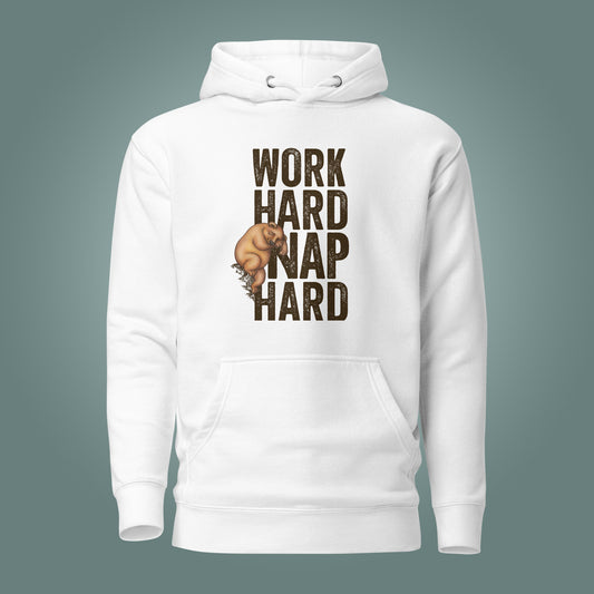 Work Hard, Nap Hard - Unisex Cotton Blend Hoodie