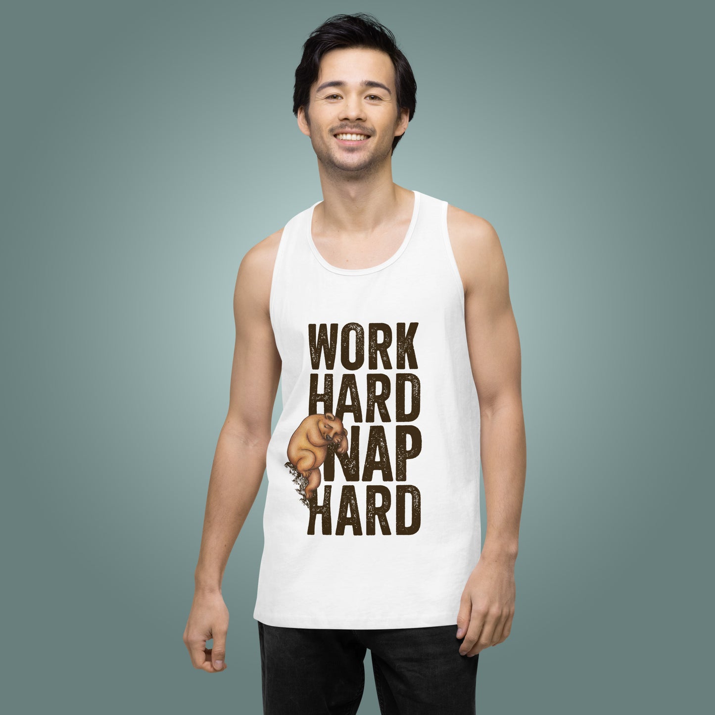 Work Hard, Nap Hard - Men’s Wide Neck Cotton Tank Top