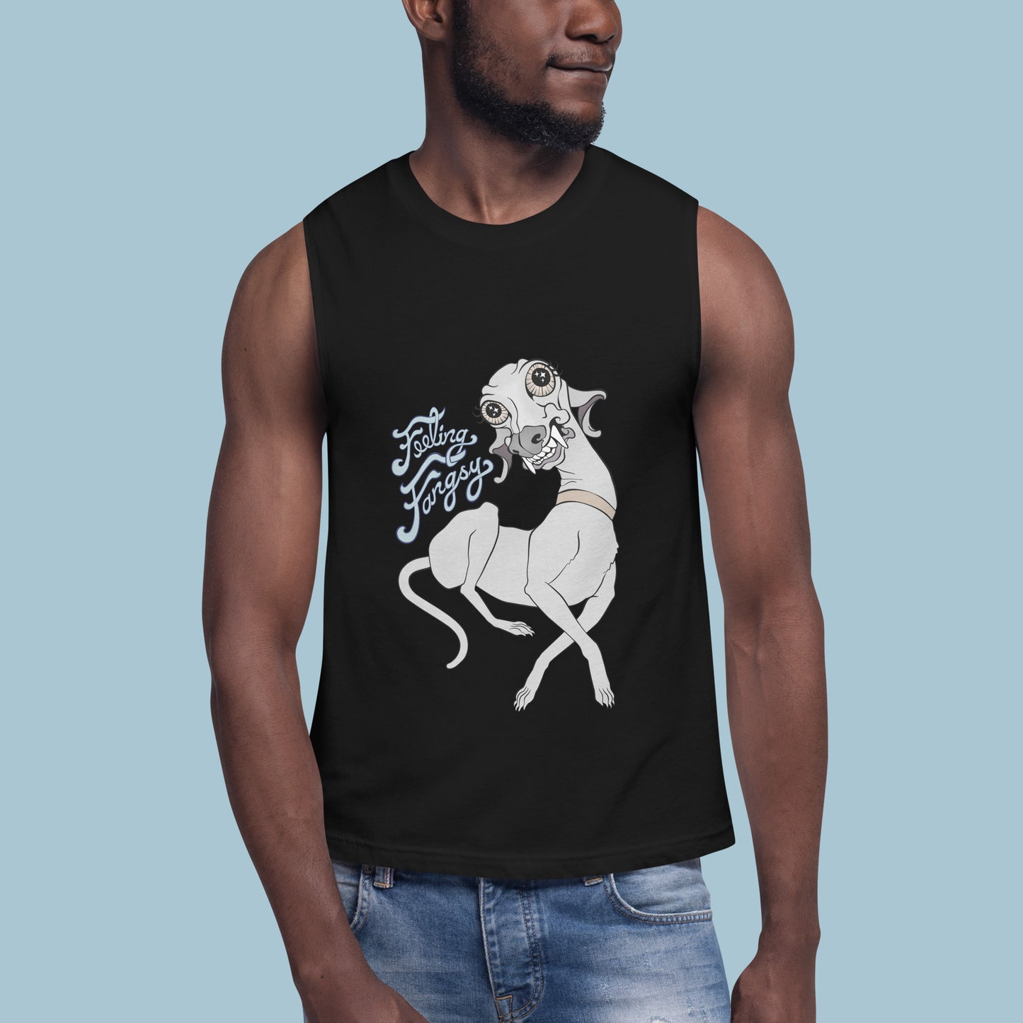 Feeling Fangsy - Unisex High Neck Cotton Muscle Shirt