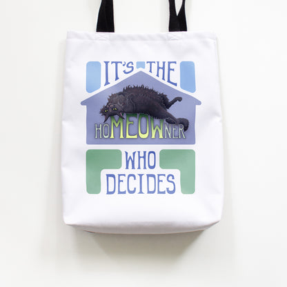 hoMEOWner - Medium Tote, Long Hair Black Cat
