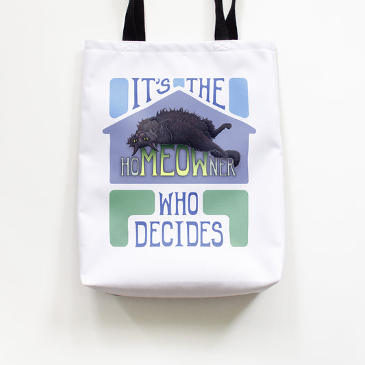 hoMEOWner - Medium Tote, Long Hair Black Cat