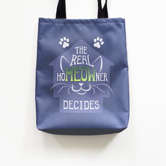 hoMEOWner - Medium Tote, Graphic Stylized Cat