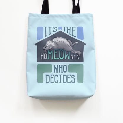 hoMEOWner - Medium Tote, Long Hair Grey Cat