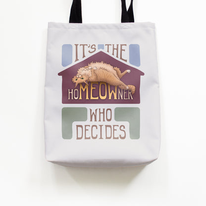 hoMEOWner - Medium Tote, Long Hair Orange Cat