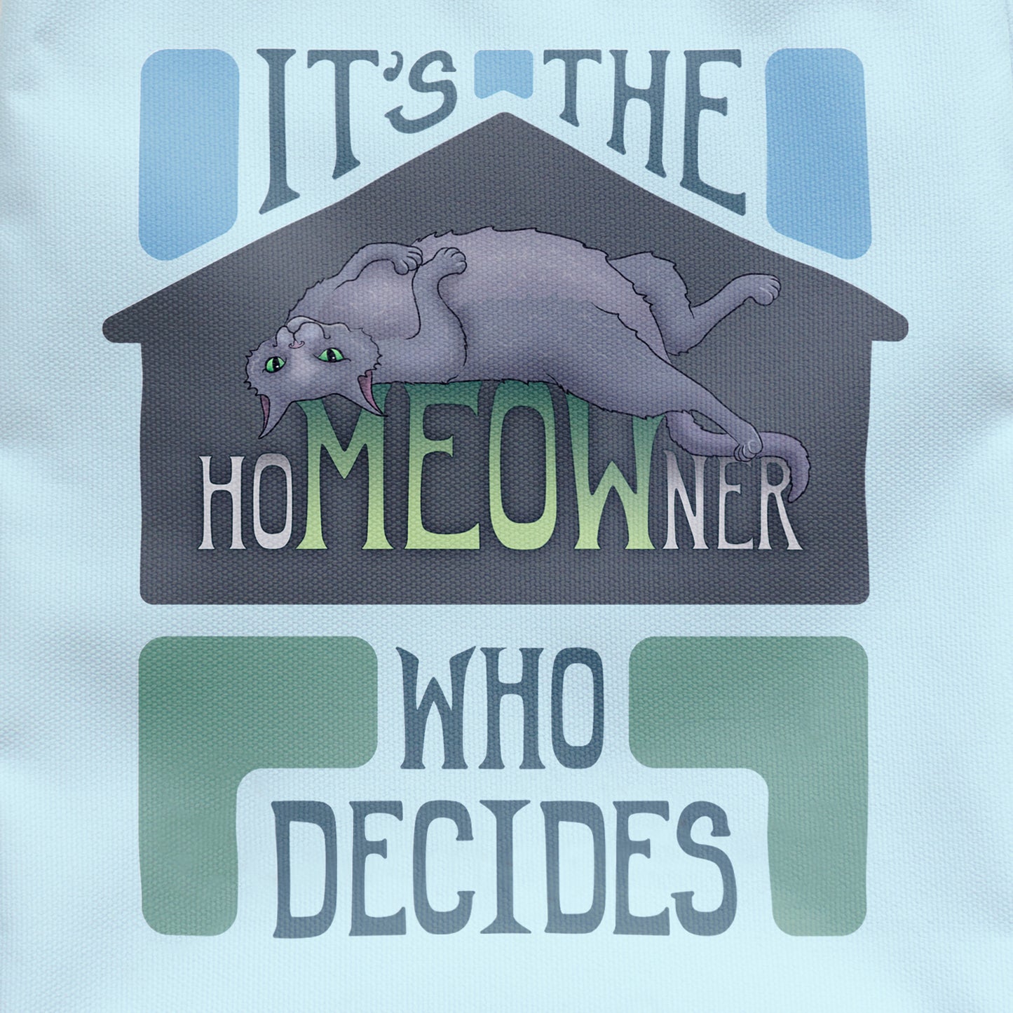 hoMEOWner - Medium Tote, Short Hair Grey Cat