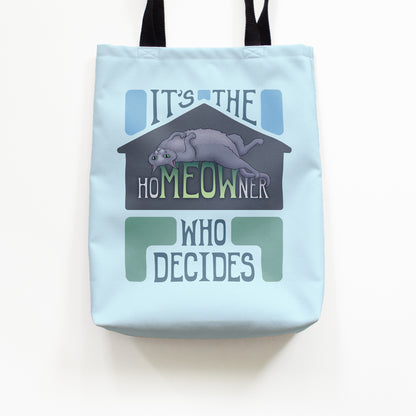 hoMEOWner - Medium Tote, Short Hair Grey Cat