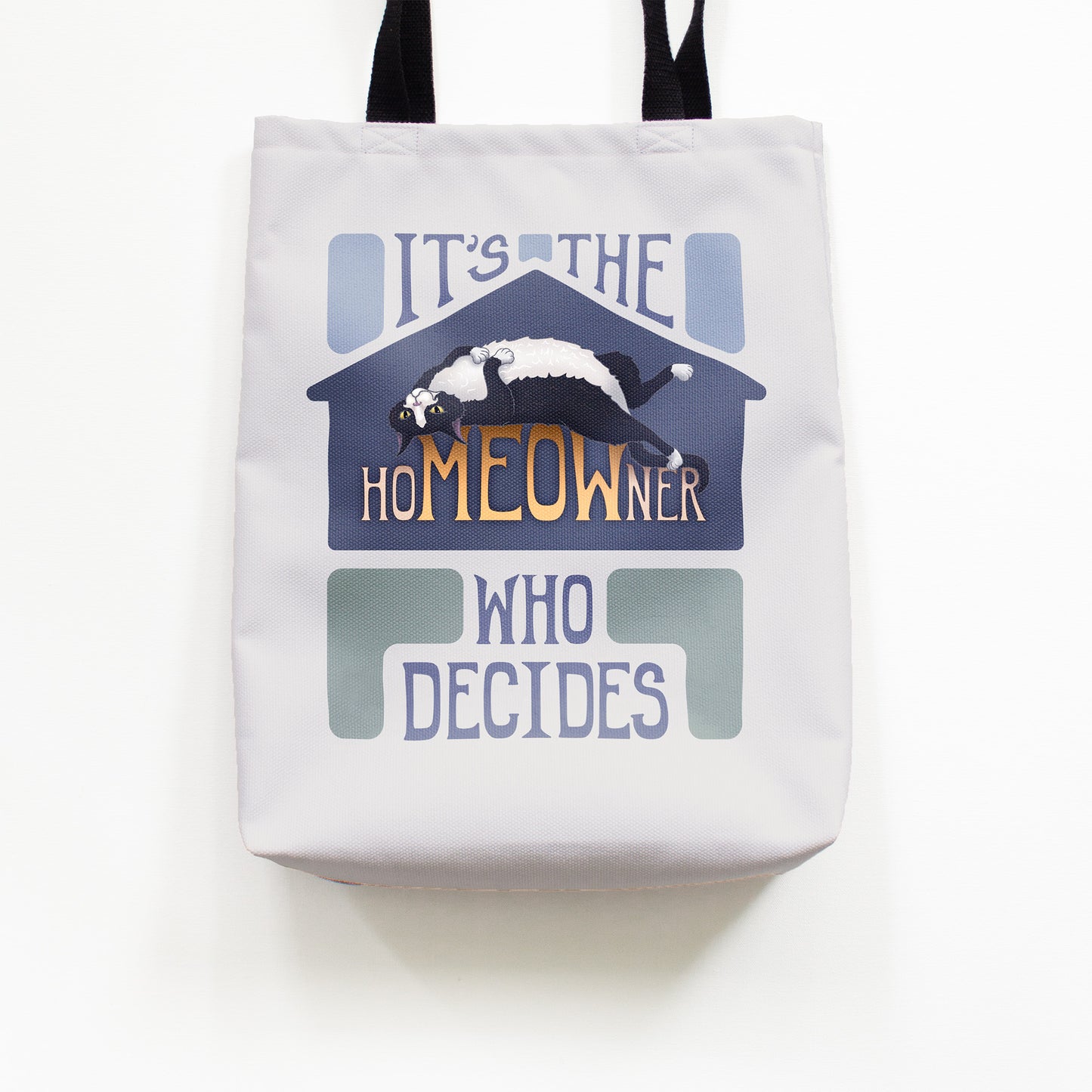 hoMEOWner - Medium Tote, Short Hair Tuxedo Cat
