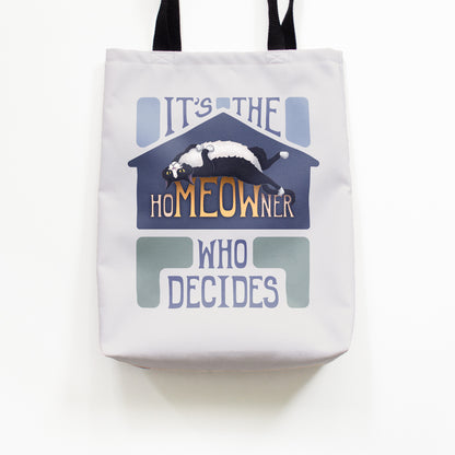 hoMEOWner - Medium Tote, Short Hair Tuxedo Cat